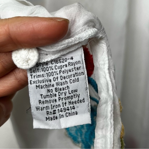 Johnny Was Vagabound Blouse Floral Embroidered Tunic  Blouse Boho - Picture 12 of 13